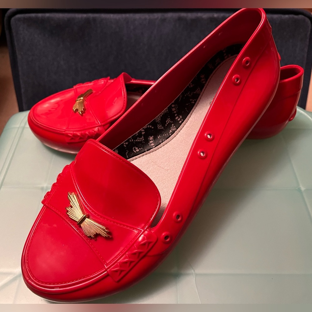 Melissa x Jason Wu Red Jelly Loafers